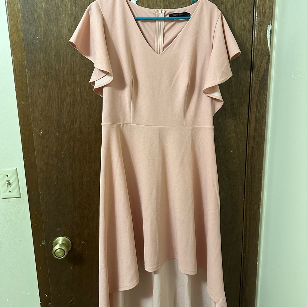 Chic Blush High-Low Dress